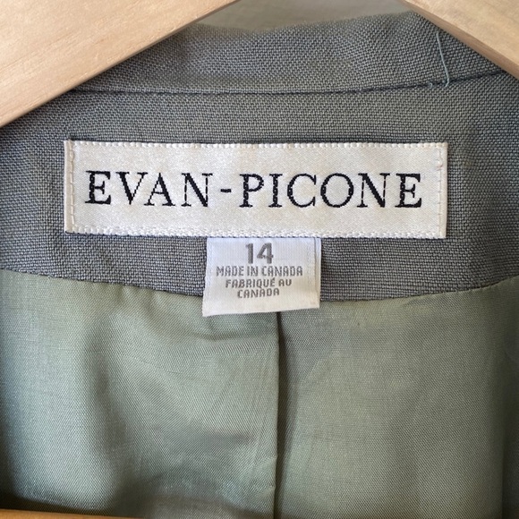 Vintage Evan Picone sage green linen blend blazer - Picture 2 of 15